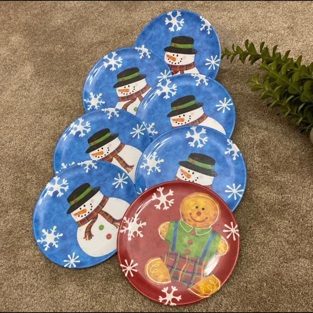 Holiday Winter Theme 7 Melanine Plates